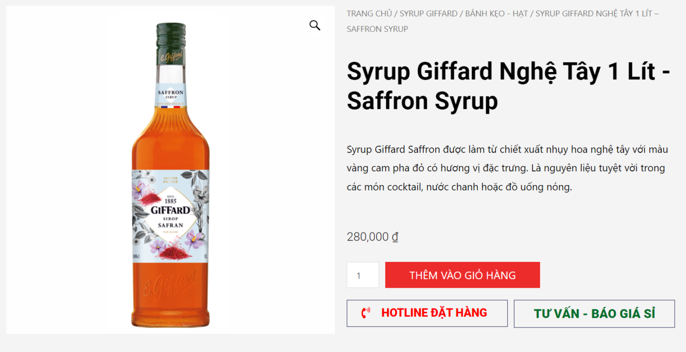 Syrup Saffron Giffard